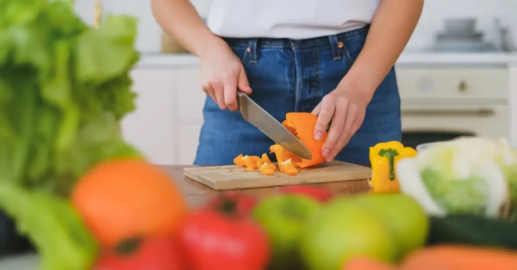 Veganistische gevulde paprika