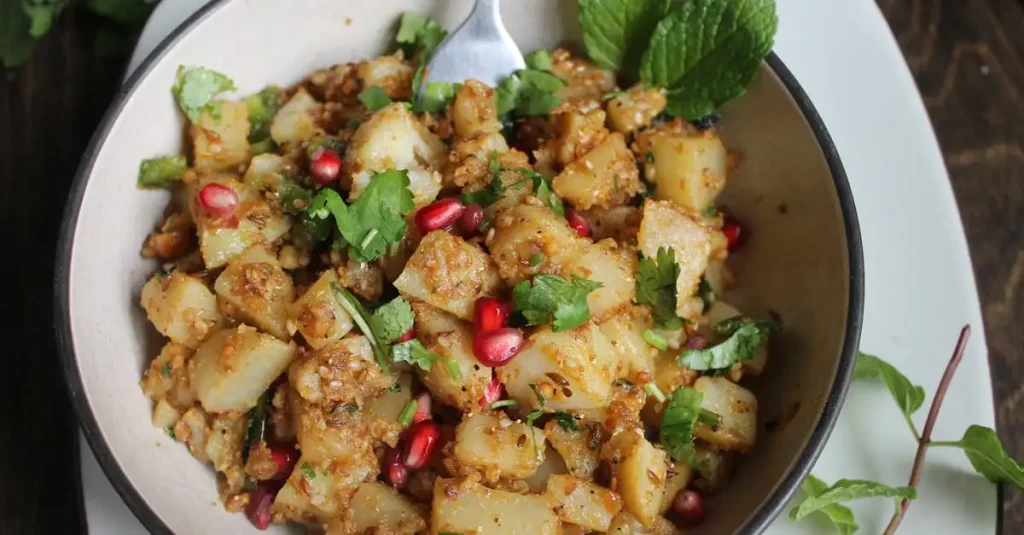 Veganistische aardappelsalade