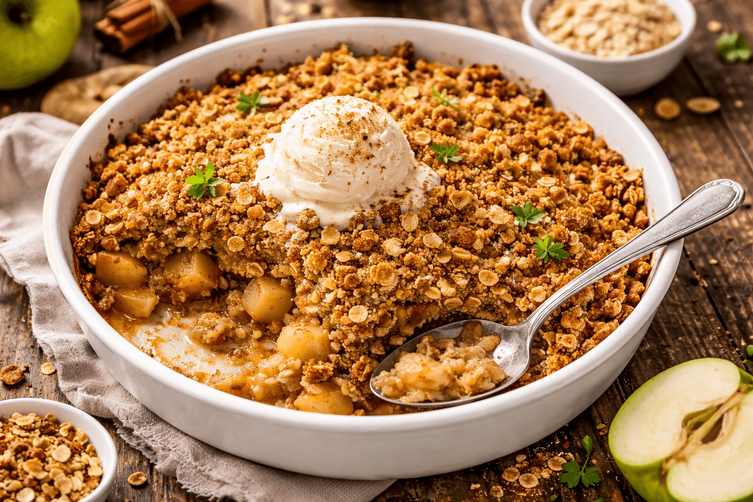 veganistische appelcrumble