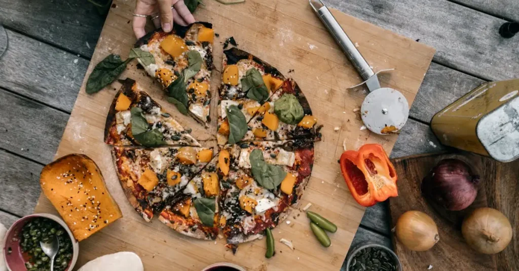 Veganistische diepvriespizza