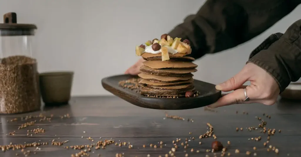 Veganistische havermout pannenkoeken